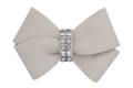 Elegant Grey Suede Rhinestone Bow Pet Hair Clip